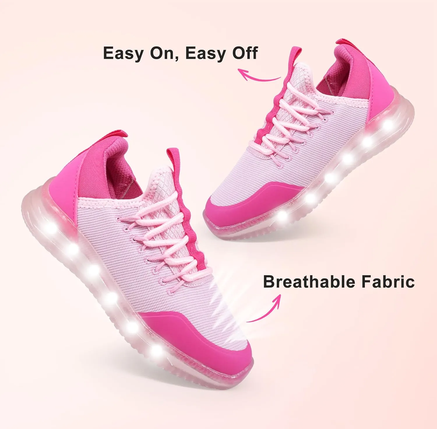YESKIS Toddler Boys Girls Light Up Shoes Lightweight Mesh Breathable Fashion Led Flashing Walking Running Sneakers for Toddler and Little Kid