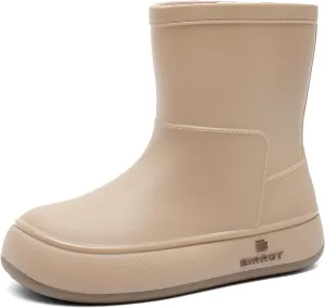 YUHITYGZGS Rain Boots for Women, Lightweight Waterproof Rubber Boots, Anti-Slip Chelsea Womens Rain Boots, Stylish Mid Heel Ankle Garden Booties with Comfy Insoles for Outdoor